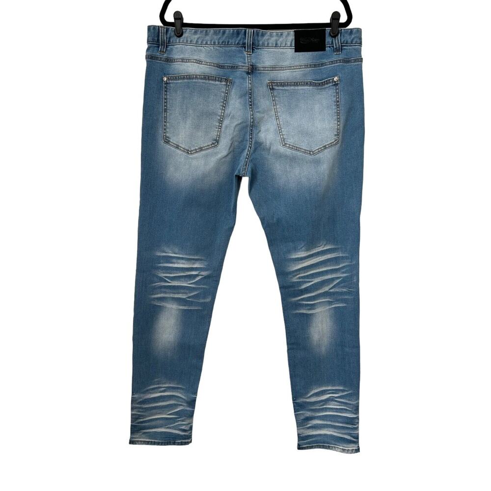 Mackeen Jeans Mens Size 40 Nite Market Button Fly Denim Skulls‎ Flames Mohawk - Picture 5 of 16
